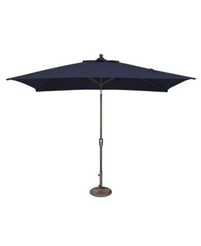 Mondawe 6.6ftx10ft Rectangle Patio Umbrella With Push Button Tilt Bronze Frame