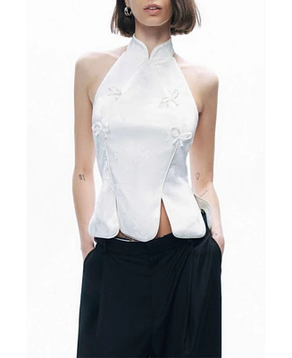 Nocturne Women's Blouse with Bow Detail
