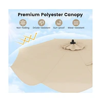 9 feet Patio Umbrella with Crank Handle and Push Button Tilt