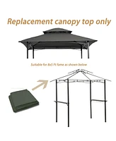 Flynama 8x5Ft Grill Gazebo Replacement Canopy,Double Tiered Bbq Tent Roof Top Cover