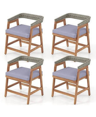Slickblue Outdoor Patio Dining Chairs Set of 4 with Seat Cushions for Comfortable and Stylish Outdoor Dining