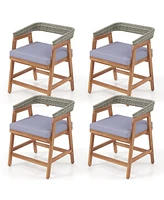 Slickblue Outdoor Patio Dining Chairs Set of 4 with Seat Cushions for Comfortable and Stylish Outdoor Dining