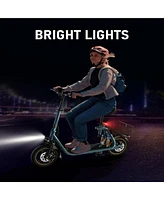 550W Electric Scooter with Seat for Adult, 12 inch Commuter Electric Scooter with Dual Shock Absorbers and Basket
