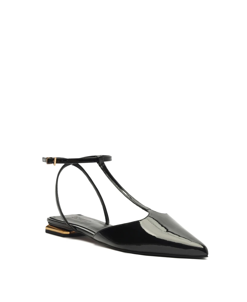 Schutz Women's Allure T-Strap Pointy Toe Flats