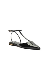 Schutz Women's Allure T-Strap Pointy Toe Flats