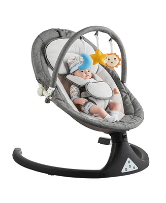 Slickblue Kids Swing 5 Speeds 3 Seat Positions Remote Control Toy Bar 3 Toys