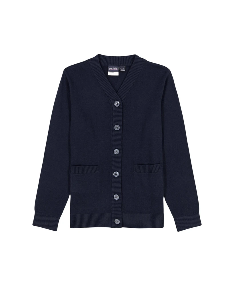 Nautica Big Girls Solid Cardigan Sweater