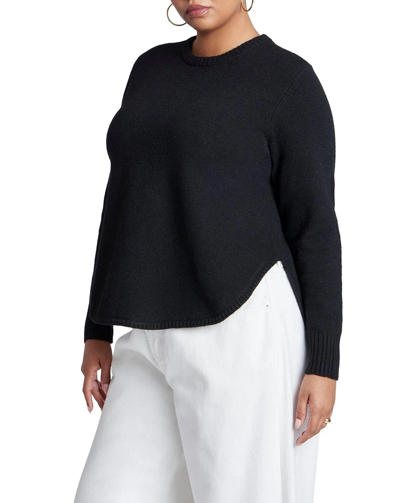 Eloquii Women's Scoop Hem Sweater
