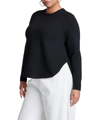 Eloquii Women's Scoop Hem Sweater