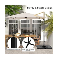 9.5 Feet Square Patio Cantilever Umbrella with 360° Rotation