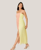 J Mendel Women's Pleated Color Block Midi Dress