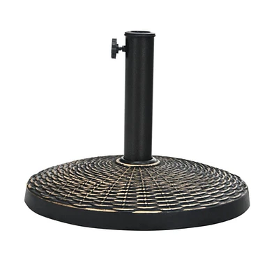 Mondawe 22Lbs Patio Resin Umbrella Base with Wicker Style for Outdoor Use