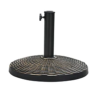 Mondawe 22Lbs Patio Resin Umbrella Base with Wicker Style for Outdoor Use