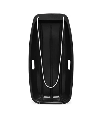 Best Choice Products 35in Kids Outdoor Plastic Sport Toboggan Winter Snow Sled Board w/ Pull Rope, 2 Handles