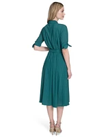 Calvin Klein Women's Chiffon Short-Sleeve Shirtdress