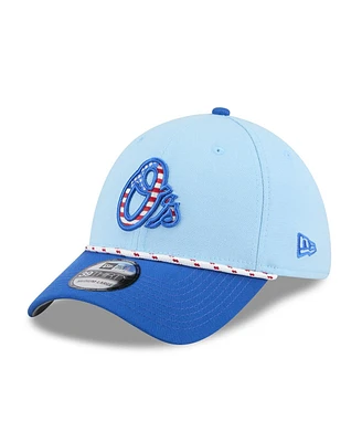 New Era Men's Light Blue/Blue Baltimore Orioles 2025 Fourth of July 39THIRTY Flex Hat