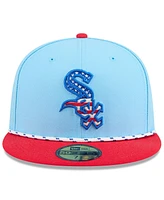 New Era Men's Light Blue/Red Chicago White Sox 2025 Fourth of July 59FIFTY Fitted Hat