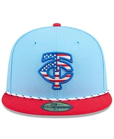 New Era Men's Light Blue/Red Minnesota Twins 2025 Fourth of July 59FIFTY Fitted Hat