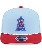 New Era Men's Light Blue/Red Los Angeles Angels 2025 Fourth of July 9SEVENTY Adjustable Hat