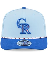 New Era Men's Light Blue/Blue Colorado Rockies 2025 Fourth of July 9SEVENTY Adjustable Hat