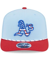 New Era Men's Light Blue/Red Athletics 2025 Fourth of July 9SEVENTY Adjustable Hat