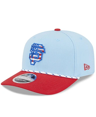 New Era Men's Light Blue/Red San Francisco Giants 2025 Fourth of July 9SEVENTY Adjustable Hat