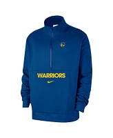 Nike Men's Blue Golden State Warriors Courtside Club Half-Zip Jacket