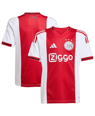 Adidas Big Boys and Girls White Ajax 2025/26 Home Replica Jersey