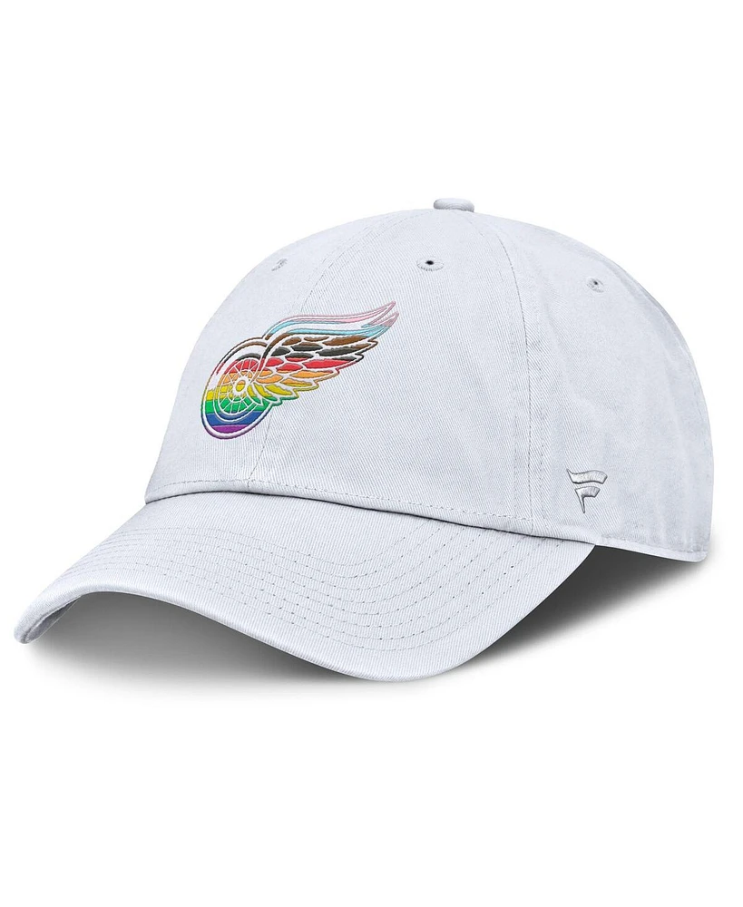 Fanatics Men's White Detroit Red Wings Pride Adjustable Hat