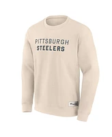 Fanatics Men's Cream Pittsburgh Steelers Elements Future Ground Lettering Pullover Sweatshirt