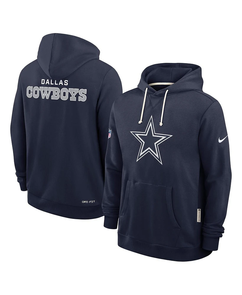 Nike Men's Navy Dallas Cowboys Sideline Initial Home Performance Pullover Hoodie