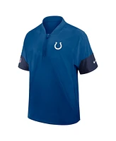 Nike Men's Royal Indianapolis Colts Sideline Short Sleeve Quarter-Zip Performance Coach Jacket