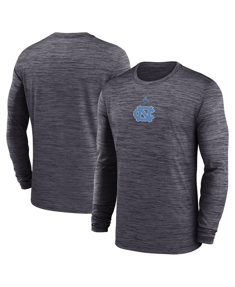 Jordan Men's Black North Carolina Tar Heels 2025 Sideline Velocity Performance Long Sleeve T-Shirt
