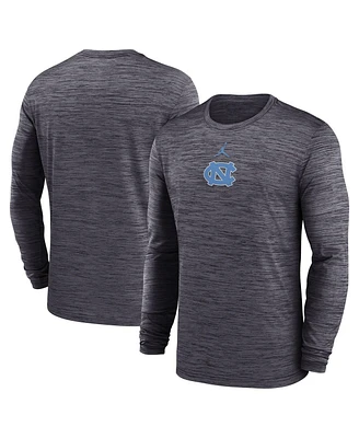 Jordan Men's Black North Carolina Tar Heels 2025 Sideline Velocity Performance Long Sleeve T-Shirt