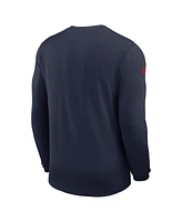 Nike Men's Navy New England Patriots Sideline Coach Uv Performance Long Sleeve T-Shirt