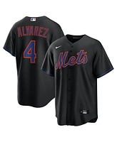 Nike Men's Francisco Alvarez Black New York Mets Alternate Replica Jersey