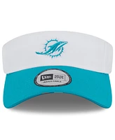 New Era Men's White/Aqua Miami Dolphins 2025 Nfl Training Camp Adjustable Visor Hat