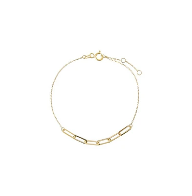 By Adina Eden Solid Half Paperclip Chain Bracelet 14K