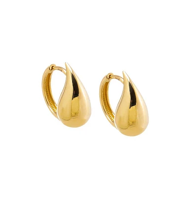 By Adina Eden Solid Teardrop Huggie Earring 14K