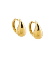 By Adina Eden Solid Teardrop Huggie Earring 14K