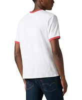 Levi's Men's Classic Fit Short Sleeve Retro Embroidered Ringer Crewneck T-Shirt