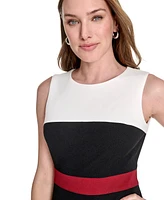 Tommy Hilfiger Women's Scuba Crepe Colorblocked Sheath Dress