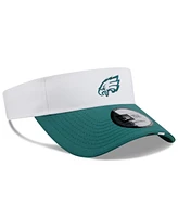 New Era Men's White/Midnight Green Philadelphia Eagles 2025 Nfl Training Camp Adjustable Visor Hat