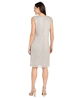 R & M Richards Women's Metallic Crinkle 2-Pc. Dress