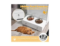 Pet Feeder Station with Stainless Steel Bowl