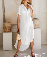 Cupshe Women's Relaxed & Polished White Midi Beach Dress