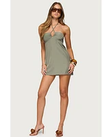 Edikted Women's Anetta Keyhole Halter Mini Dress