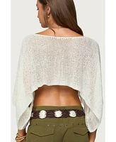 Edikted Womens Laline Oversized Knit Crop Top