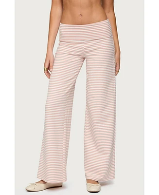 Edikted Women's Lilah Striped Fold Over Pants