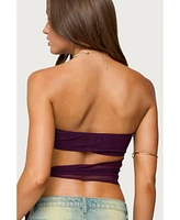 Edikted Women's Amaro Strapless Side Tie Cut Out Top